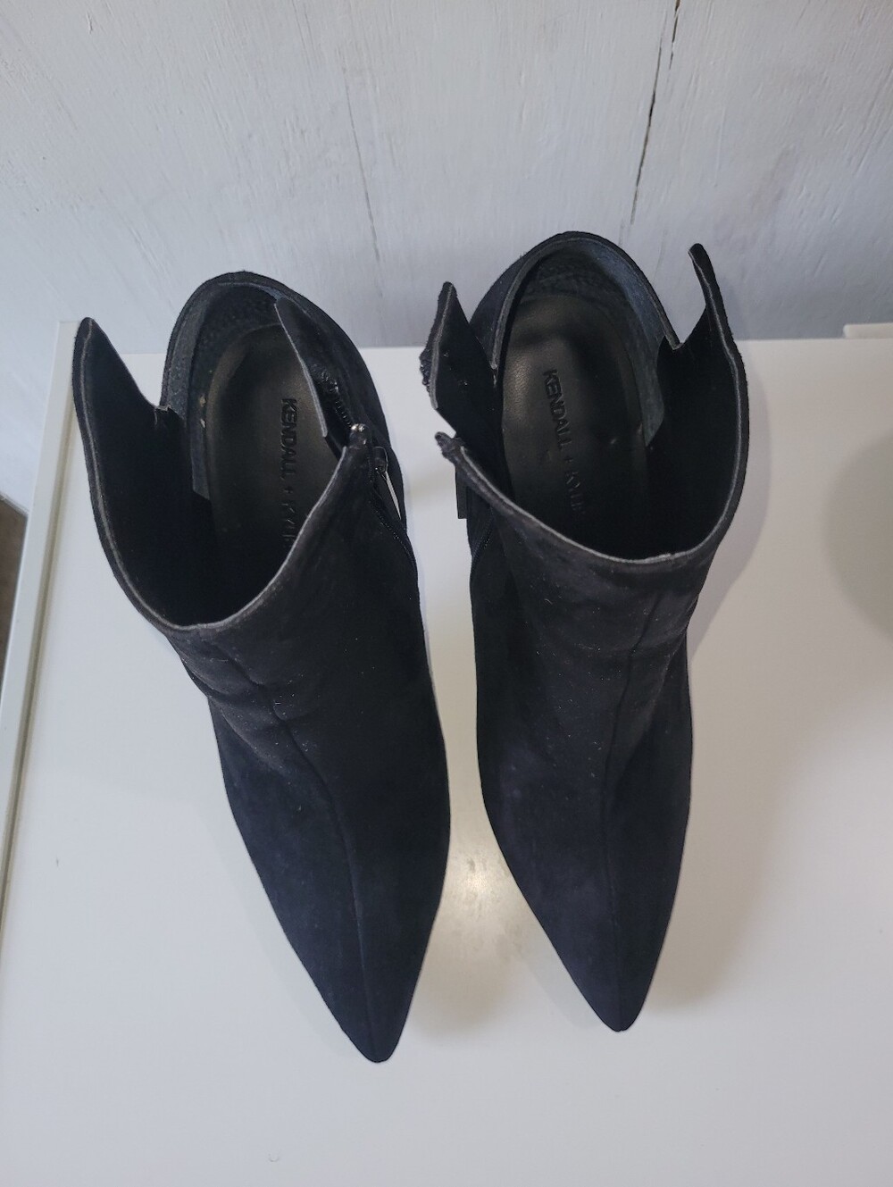 Kendall & Kylie Black Suede Pointed Ankle Booties